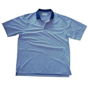 Donald Ross Men's Size XL Blue Striped Polo Shirt